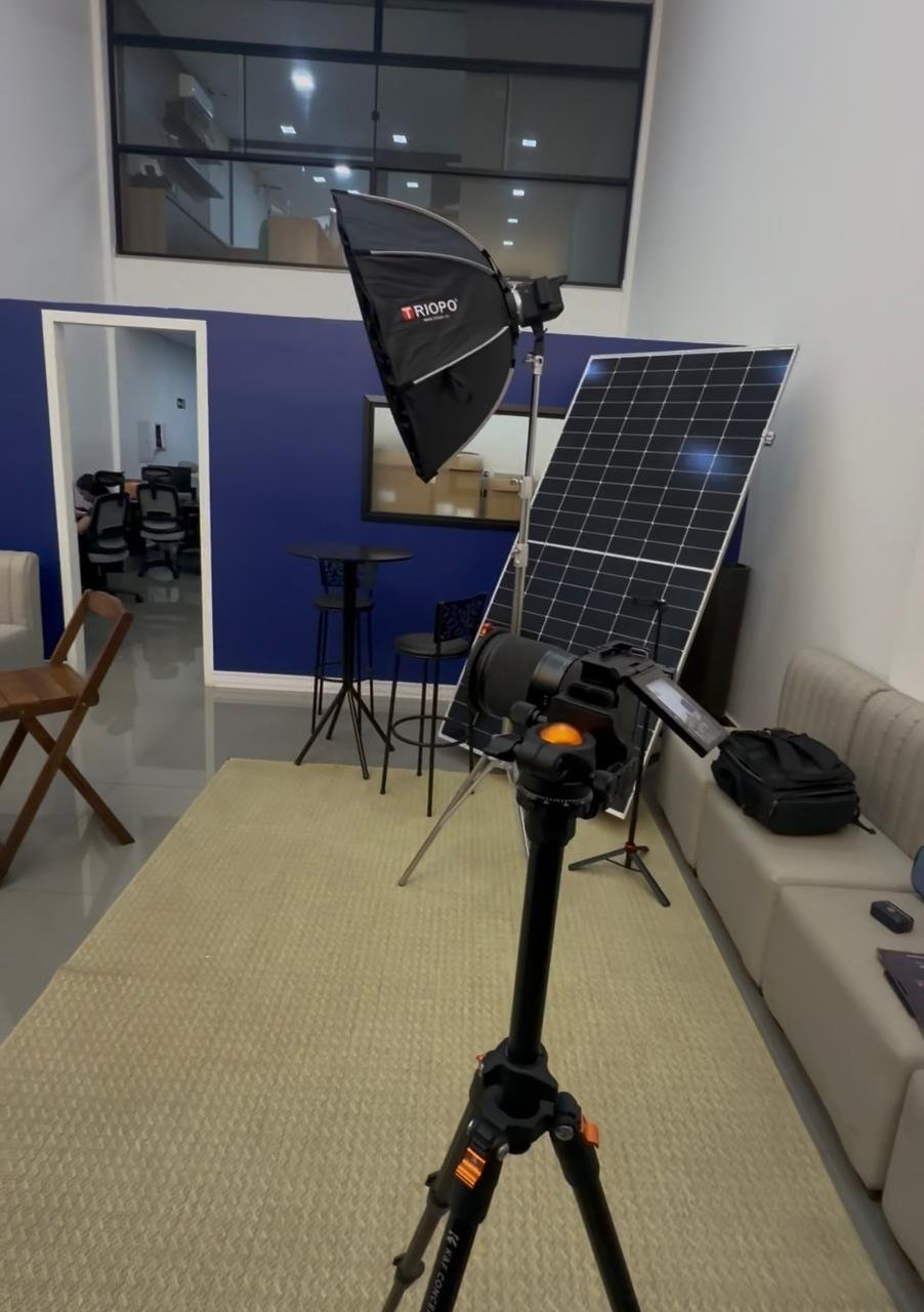 Equipe da Matutando nos bastidores de uma produção para cliente em Foz do Iguaçu